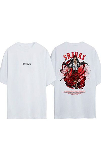 urbvn Μπλουζάκι SHANKS με στάμπα σε λευκό χρώμα, oversized