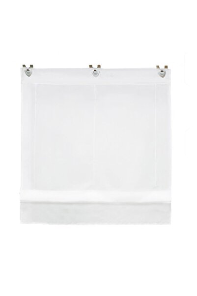 MIULEE ESLIR Roman-style Transparent Roller Curtain, U-hook Mount, No Drilling, White, 60x130cm