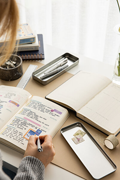 PAPERORA 2026 A5 Keten Haftalık Ajanda – 12 Aylık Lacivert