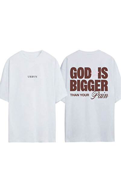 urbvn Tricou supradimensionat alb cu imprimeu Pain Design