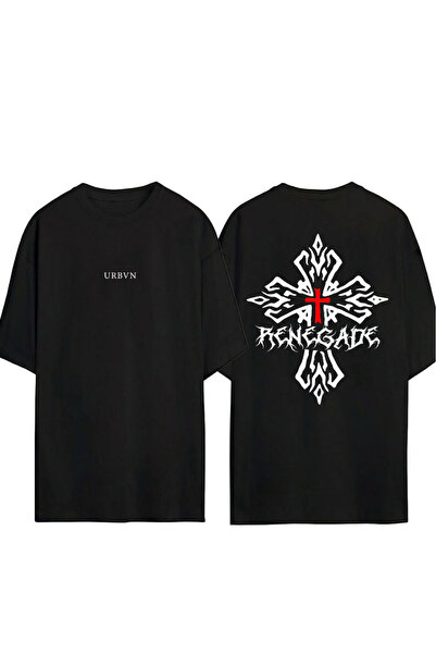 urbvn Μπλουζάκι Renegate Tasarım με στάμπα, μαύρο, oversized