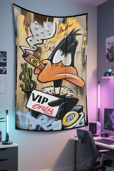 RUGRUMBA غطاء جداري للاعبين - بطابع الألعاب، قماش عالي الجودة، سجادة جدارية