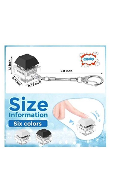 Generic Keyboard Toys - 2 Pc Fidget Keyboard Keychains (White & Black)