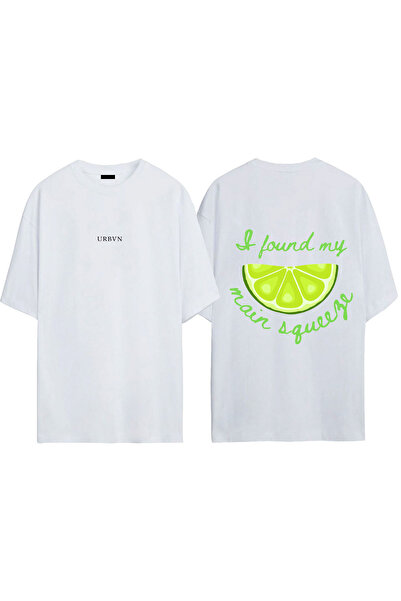 urbvn Tricou oversize alb cu imprimeu Lime Design