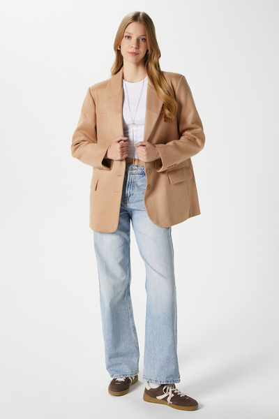 Ritnice Women's Thomas Suede Tan Blazer Jacket: