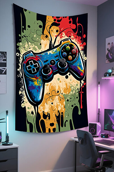 RUGRUMBA غطاء جداري عمودي للاعبين - تصميم مخصص للألعاب، قماش عالي الجودة، سجا...