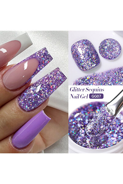 Born Pretty Glitter Sequins Gel/Pullu Simli Kalıcı Jel Oje(GG07)-7ml