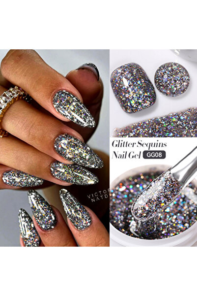 Born Pretty Lily Cute Glitter Sequins Gel/Pullu Simli Kalıcı Jel Oje(GG08)-7ml