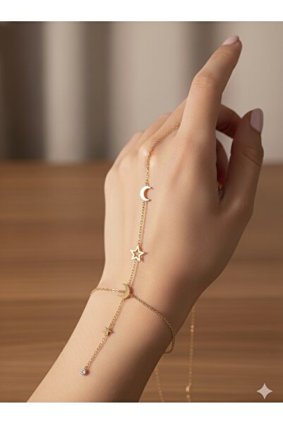 Pelit Tasarım Gökyüzü Esintisi: Ay Yıldız Minimal Şahmeran Bileklik