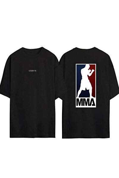 urbvn Tricou negru oversize cu imprimeu MMA Design