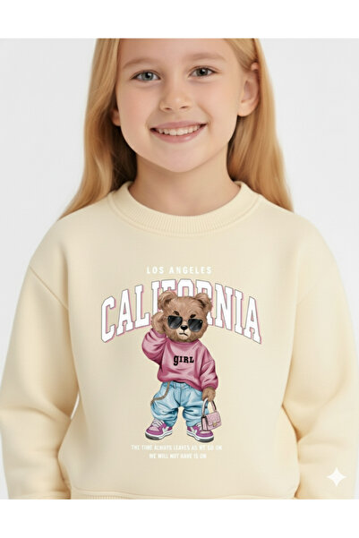 LİTTLE TORTOİSE Girl's Printed Tracksuit Set / Sweatshirt Set