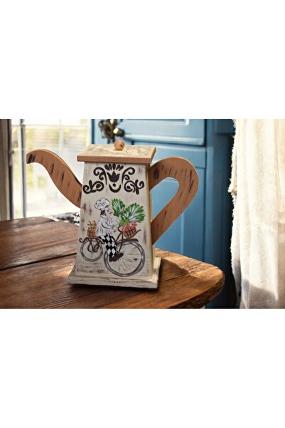 Decoratiuni Vintage Casa Retro Teapot box, for tea, coffee, made of wood, hand-painted