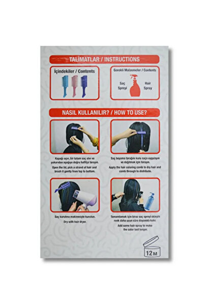 Bubu Hair Dyeing Comb 3Pcs in 1 Pack Hair Coloring Comb Pink Purple and Pink Bright Colors Easy to Apply