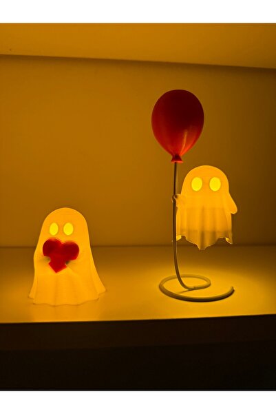 2-Piece Ghost Led Trinket Set – Decorative Lamp| Heart-Balloon Ghost Table Top Decor