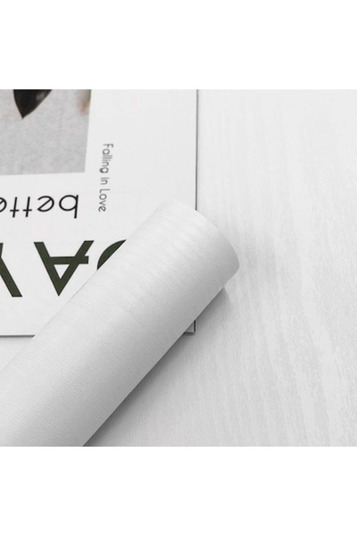 Abyssaly Folie adezivă aspect lemn alb 90cm x 600cm