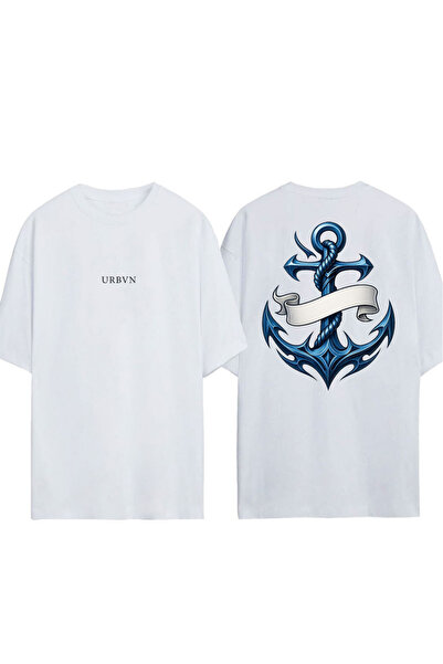 urbvn Tricou oversize alb cu imprimeu SEA 2 Design
