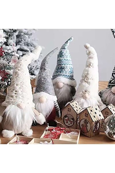 Alrens Set of 12 Artificial Fur Strips and Wooden Balls for Christmas DIY, Cosplay, Halloween - White