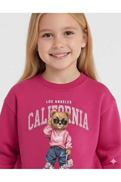 LİTTLE TORTOİSE Girl's Printed Tracksuit Set / Sweatshirt Set