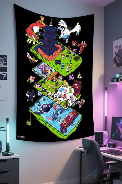 RUGRUMBA غطاء جداري عمودي للاعبين - تصميم مخصص للألعاب، قماش عالي الجودة، سجا...