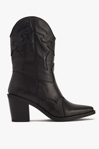 West To West Kadın Western Bot – Hakiki Süet Deri Kovboy Topuklu Bot