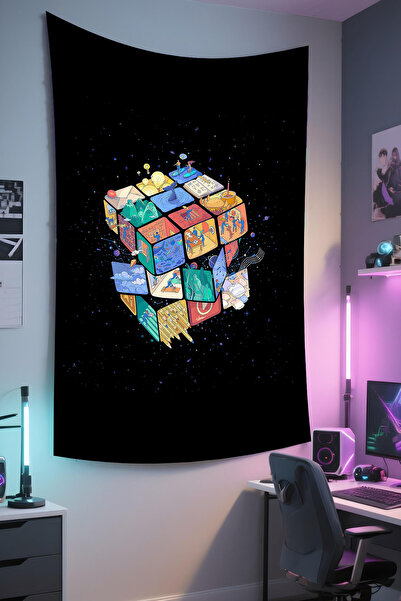 RUGRUMBA Tapiserie verticală pentru gamer – tematică pentru jocuri, țesătură ...