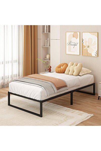OEM Bed Frame Yicensen, 90x200 cm, Metal, Durable Steel, 36 cm Height, Easy to Assemble, Black