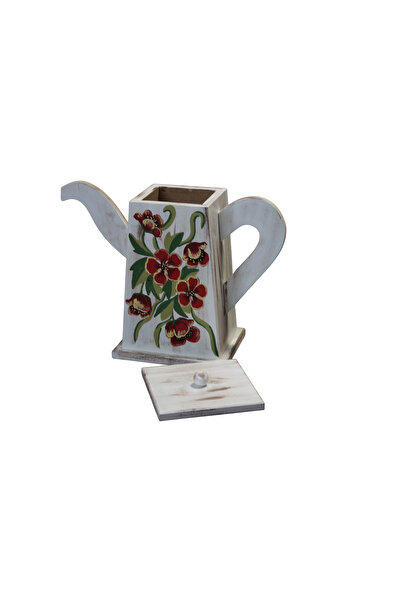 Decoratiuni Vintage Casa Retro Teapot box, for tea, coffee, made of wood, hand-painted