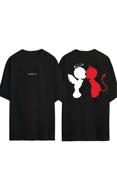 urbvn AngelDevil Design T-shirt sa štampanim motivom, crna, veće veličine