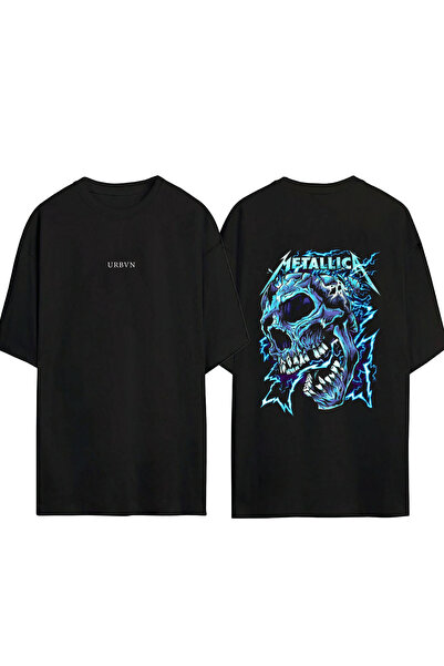 urbvn Tricou oversize negru cu imprimeu Metallica Thunder Design