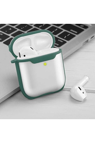 bbtech Apple Airpods 1. ve 2. Nesil Uyumlu Buzlu Transparan Renkli Çizgili Kı...