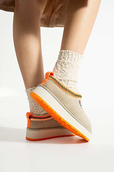 TexFoot Παντόφλες Tazz με πολύχρωμη σόλα με επένδυση από γούνα από σουέτ για την ημέρα του Αγίου Βαλεντίνου