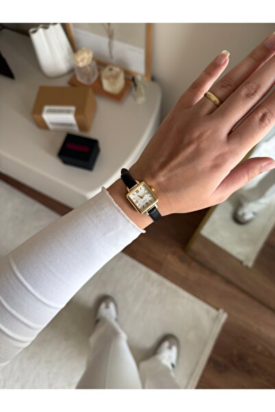 RoseandRoses Gaeta Square Vintage Model Leather Strap Women Wristwatch