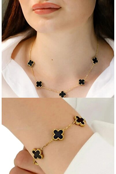 ANGELSS JEWELLERY طقم قلادة وسوار من الفولاذ، إكسسوارات مجوهرات، نموذج البرسي...