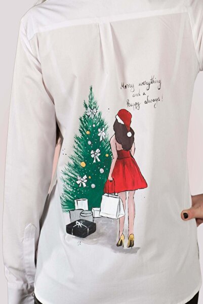 Suavette Hand-Painted 'Crăciunita' Christmas Shirt — Bamboo & Cotton
