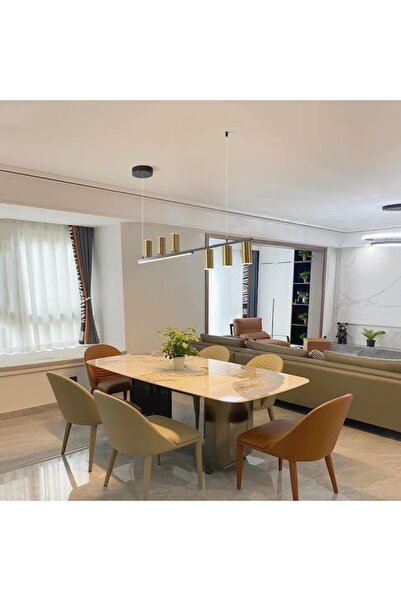 GEADI LED Chandelier 110cm, Dimmable with Remote, 40W, 6+1 Lights, Black