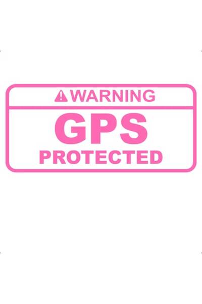 Oracal 651 Sticker auto warning gps protected, 10cm, roz