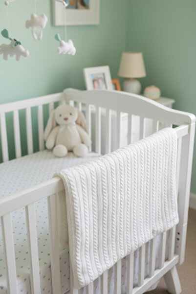 runbaby 75X100 cm Knitted Pattern Baby Pique Blanket