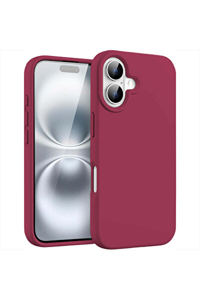 Casey Studios iPhone 16 Plus Soft Silicone Case, Microfiber Inside, Protection, Slim, Burgundy