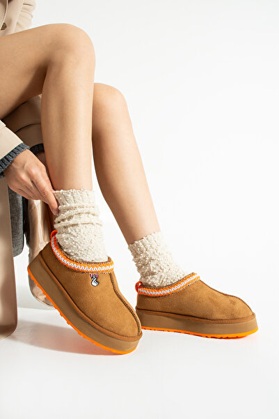 TexFoot Παντόφλες Tazz με πολύχρωμη σόλα με επένδυση από γούνα από σουέτ για την ημέρα του Αγίου Βαλεντίνου