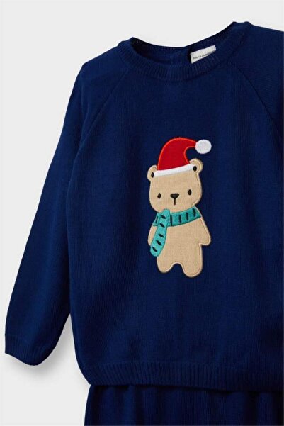 DeFacto Baby Boy 2-Piece Set Bear Printed Knitwear Sweater Bottom (25 Wn)