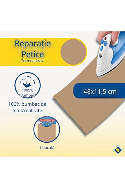 usin USIT iron-on patch, cotton, 48x11.5 cm, white