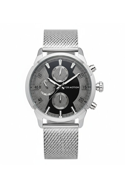 Formotion For Motion Erkek Kol Saati Gümüş Renk, Takvimli Gümüş Kadran - Şık Hasır Kordon, 2 Yıl Garantili