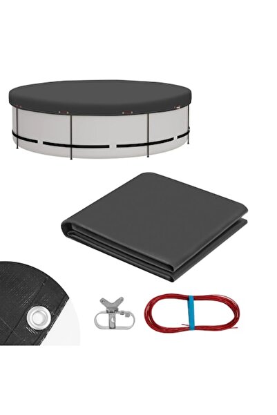 WOLTU round waterproof pool cover, diameter 560 cm, dark gray