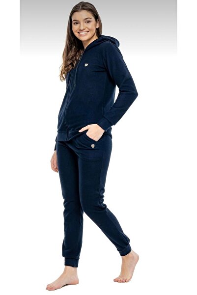 MOD Collection Fermuarlı Kapüşonlu Polar Eşofman Takım 3986