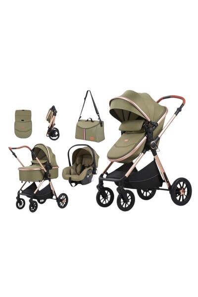 L-Sun 3in1 Stroller (Pram, Sports Part, Car Seat), Foldable, Bag, Double Suspensions, 0-36 months