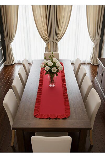 bright moon 100% Cotton Ruffled Runner 40 X 130 cm