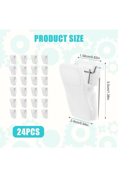 PEUTIER Set of 24 office clips, PEUTIER, stainless steel, white