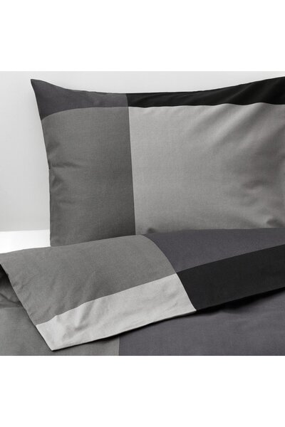 IKEA BRUNKRISSLA Duvet cover and 2 pillowcases, black, 240 x 220/50 x 80 cm