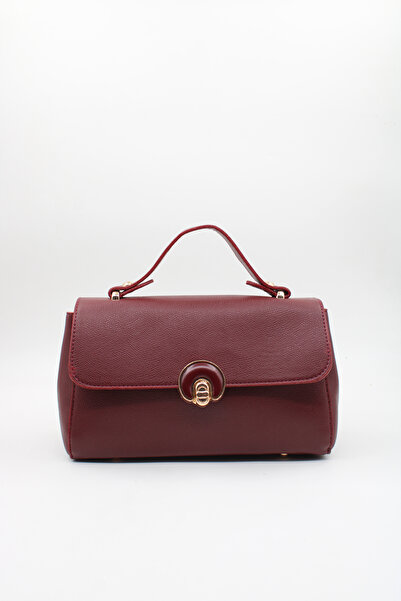 LASSO Women's Burgundy Magnet Closure Lined Hand, Arm and Shoulder Bag with Zipper Inner Pocket