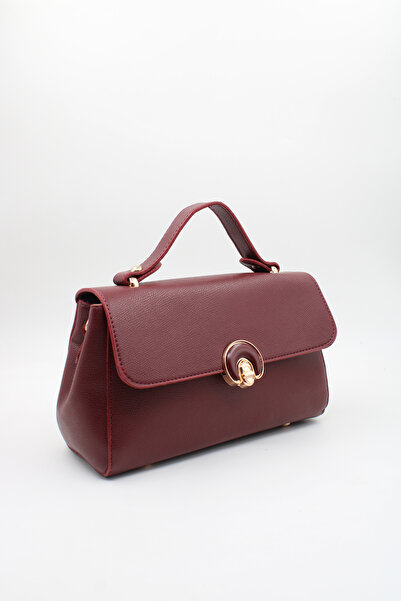 LASSO Women's Burgundy Magnet Closure Lined Hand, Arm and Shoulder Bag with Zipper Inner Pocket